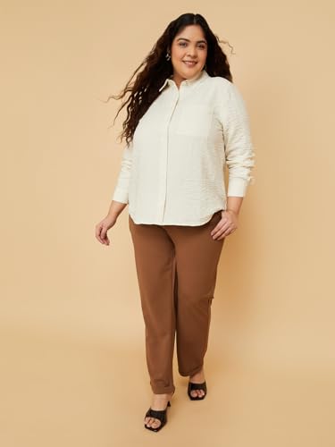 Max Women Textured Shirt (Beige_3XL)