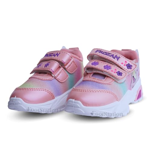 FootStation Kids' Rainbow Pink Shoe with Wings Sticker - Colorful & Playful Girls' Sneakers (Hiphop-5) (Rainbow Pink, 8)