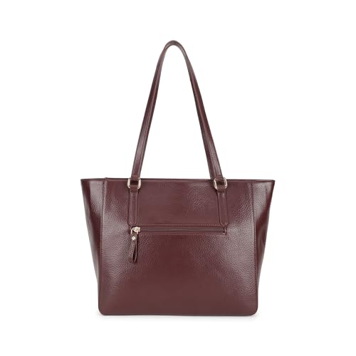 Fastrack CityStride Cherry Tote | Faux-Leather Women’s Handbag | Pebble-Textured Tote for 14-Inch Laptop with Dual Compartments