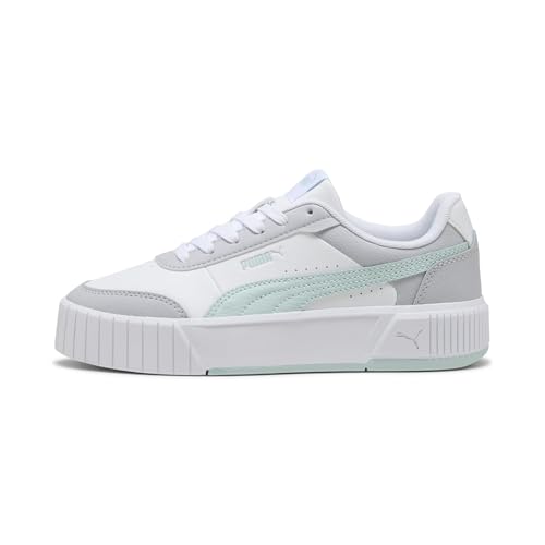 Puma | Carina Mia Women’s Classic Sneakers | White-Fresh Water-Vibrant Silver | 4UK