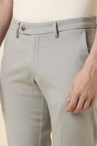 Men Grey Solid Casual Trousers