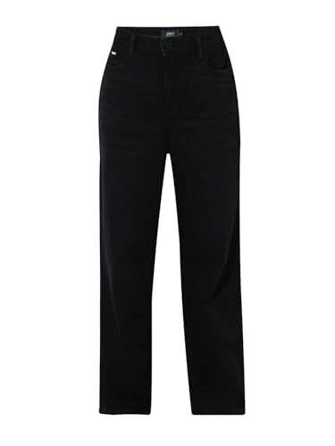 ONLY Women's Solid Straight Fit Mid-Rise Black Jeans