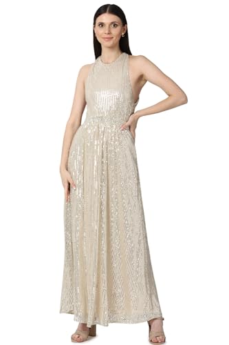 FOREVER 21 women's Polyester Classic Maxi Dress (451016_Beige