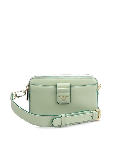 Da Milano Genuine Leather Green Sling Bag (LSB-01442) (Small)