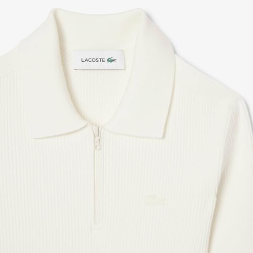 Lacoste Women's Polyester Blend Modern Knee-Length Dress (EF580370V_White