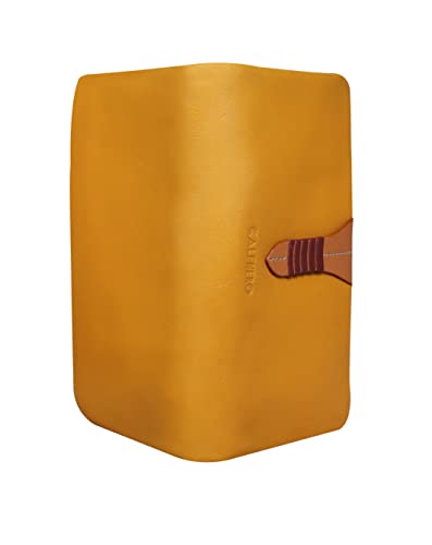 Calfnero Women's Genuine Leather Wallet-Long Purse Wallet with Multiple Card Slots, Zip Pocket with Note Compartments (Yellow)