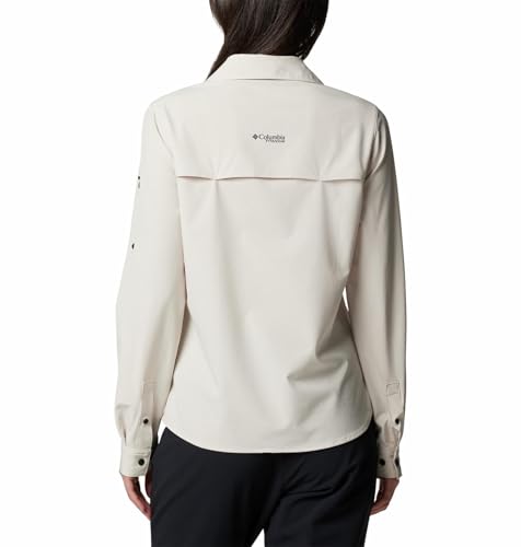 Columbia Womens Summit Valley Woven Long Sleeve Shirt, Dark Stone, M