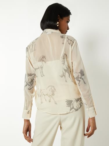 Max Women Woven Shirt with Camisole (Off White_M)