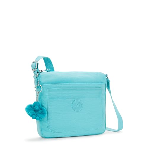 Kipling Women's Sebastian Crossbody, Super Light, Durable Messenger, Shoulder Bag, Deepest Aqua, 9''L x 8.75''H x 1''D, Kipling Women's Sebastian Crossbody Bag