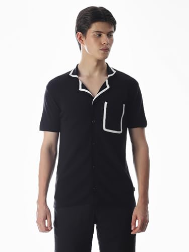 Jack & Jones Men's Oversized Black Tshirt Knitted Sweater