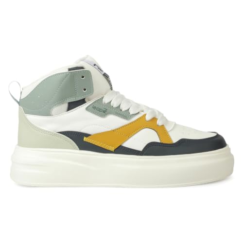 Liberty LEAP7X ACTO092E White Sporty Casual Lacing Sneakers for Men - 42
