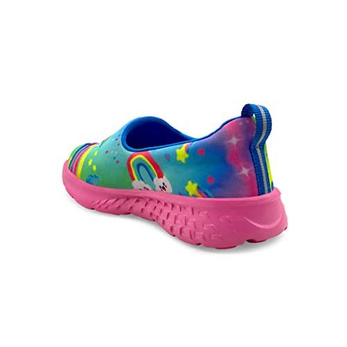 KazarMax Kids Girls Pink Starry Unicorn Printed Slip On Shoes/Sneakers - 12 Kids UK