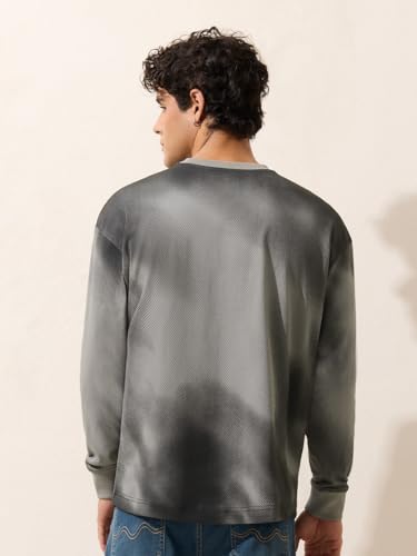 The Souled Store Black Panther: Claws Men and Boys Long Sleeve Round Neck Grey Graphic Printed Casual Lightweight Drop Shoulder Streetwear Trendy Oversized Full Sleeve T-Shirts