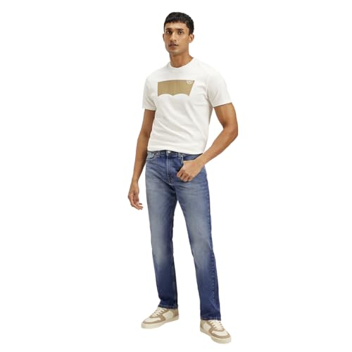 Levi's Men's 505 Blue Straight Fit Mid Rise Jeans