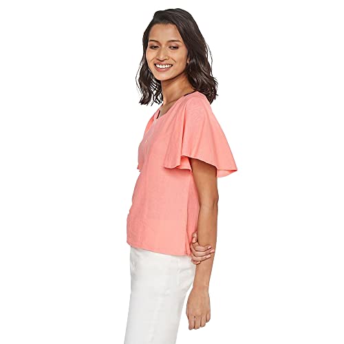 AND Women's Regular Shirt (SS22AG035TLV_Pink 10)