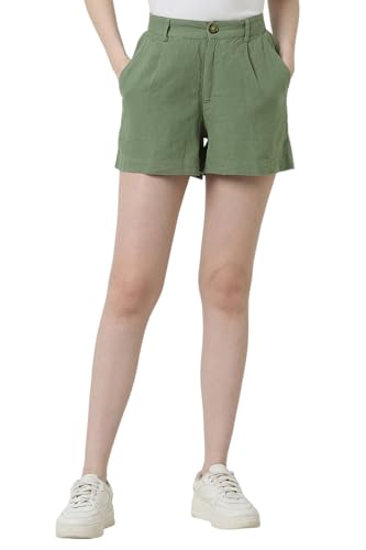 Van Heusen Women Green Textured Shorts