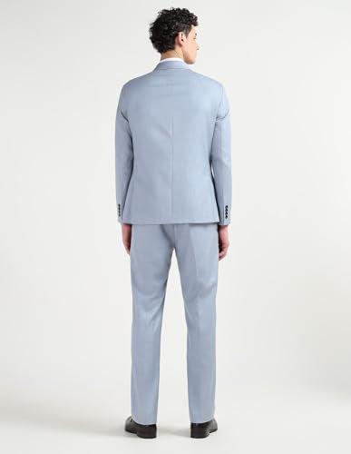 Arrow Men's Self Design Tailored Fit Suit (ARAJSU5571_Blue_36)