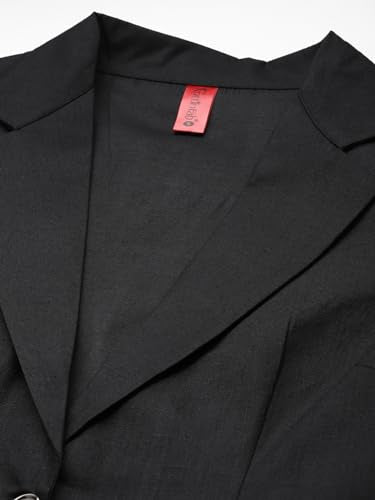 Cottinfab Women Embroidered Black Top with Blazer and Trouser