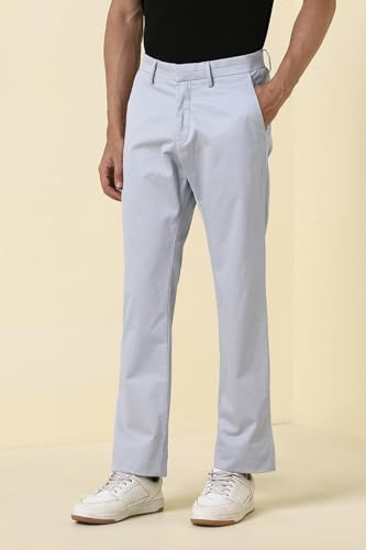 Men Grey Solid Casual Trousers