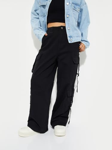 Max URB_N Women Solid Cargos (Black_36)