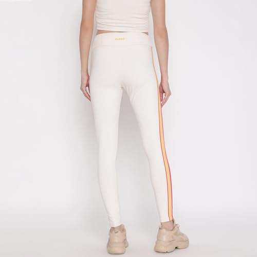 GUESS Women Off White Striped Legging_7624302429289