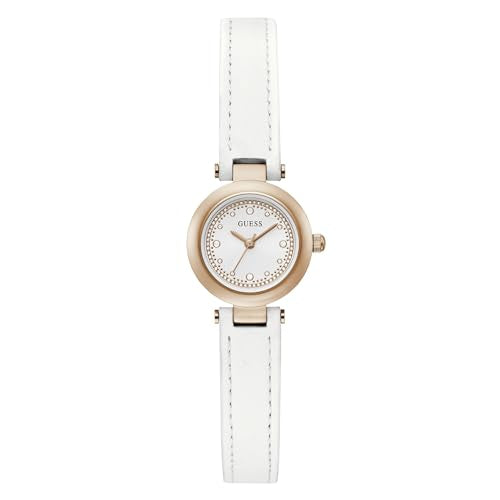 GUESS Leather Women 22.5 Mm White Dial Analog Watch- U1404L2M