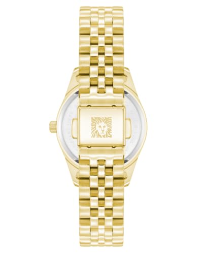 Anne Klein Women's Premium Crystal Accented Date Function Bracelet Watch, Black/Gold