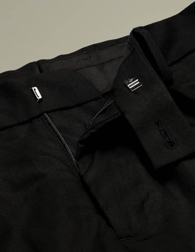 Arrow Men's Twill 1851 Pleated Trousers (ARAKTR2152_Black_30)