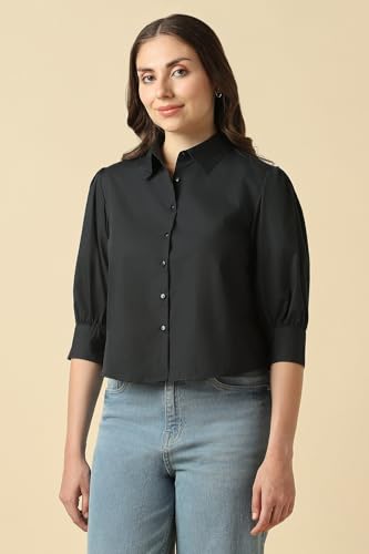 Women Black Solid Shirt