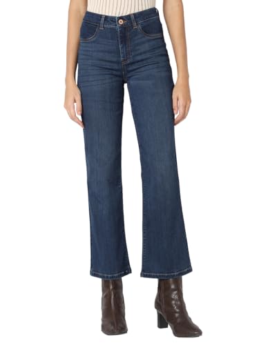 VERO MODA Womens Wide Leg Jeans Dark Blue Denim