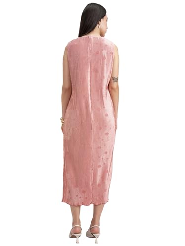 Tokyo Talkies Women's Polyester Midi Dress (TTJ6012623_Peach