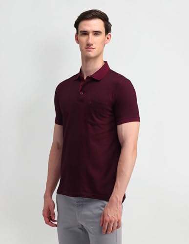 Arrow Men's Regular Fit Polo Shirt (ARAITS3154_Red