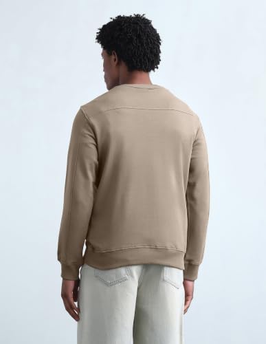 Flying Machine Brown Solid Cotton Regular Fit Men's Sweatshirt