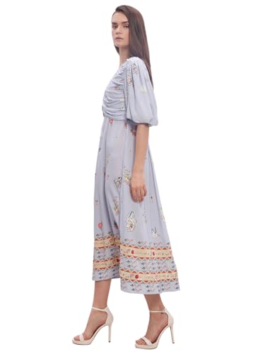 VERO MODA Women's Fit and Flare Blue Dress