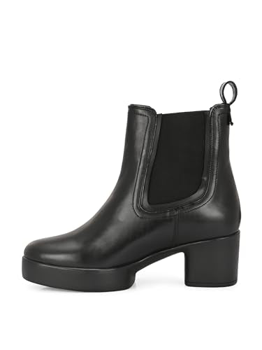 Delize Black Women mid heel platform boots-66372-39