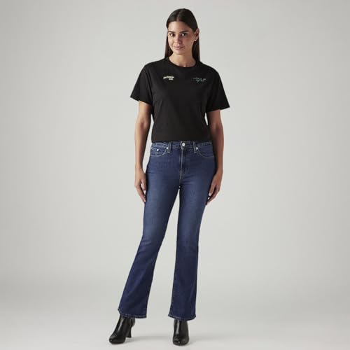 Levi's Women's 725 Dark Indigo Flared Fit High-Rise Jeans