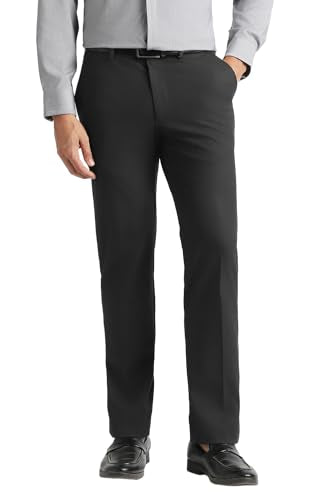 Men Black Solid Trousers