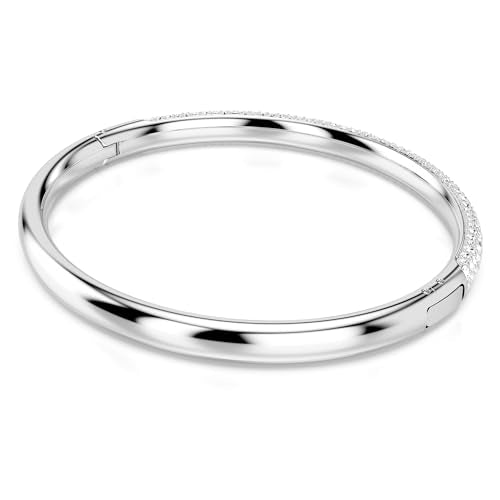 Swarovski Sublima bangle, Snow pavé, White, Rhodium plated