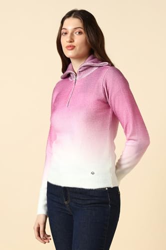 Women Pink Textured Casual Sweater