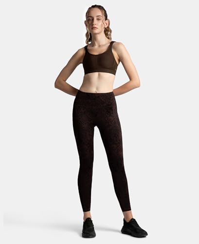 Jockey MI11 Women's Wirefree Non Padded Microfiber Elastane Stretch Full Coverage Sports Bra with StayDry Treatment_Coffee_32C