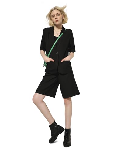 ONLY Women's Solid Regular Fit High-Rise Black Shorts