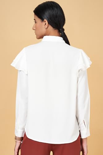 Annabelle by Pantaloons Women's Solid Comfort Fit Top (110143245003_White