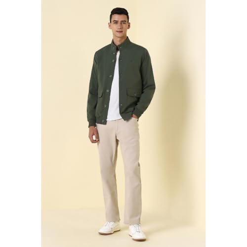 Allen Solly Men High neck solid bomber jacket