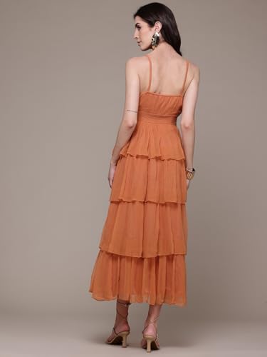 Label RITU KUMAR Rust Nylah Long Dress