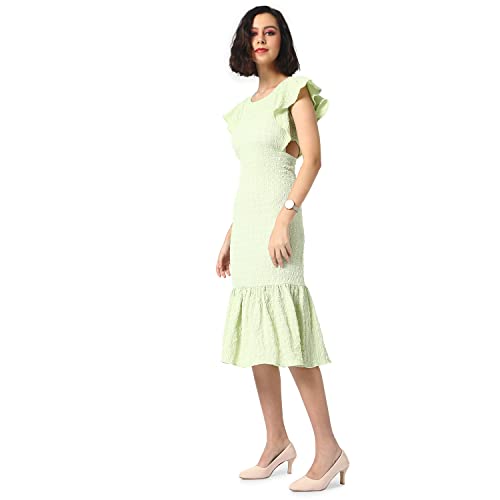 Campus Sutra Women Solid Stylish Mint Colour Casual Dresses(SUSU22_CSWSSDR5104_S)