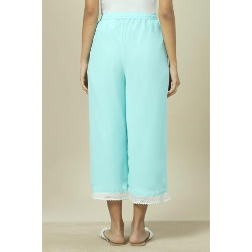 Rangriti Women's Regular Pants (RMMLAVISHF18231SS23SBLU_Blue