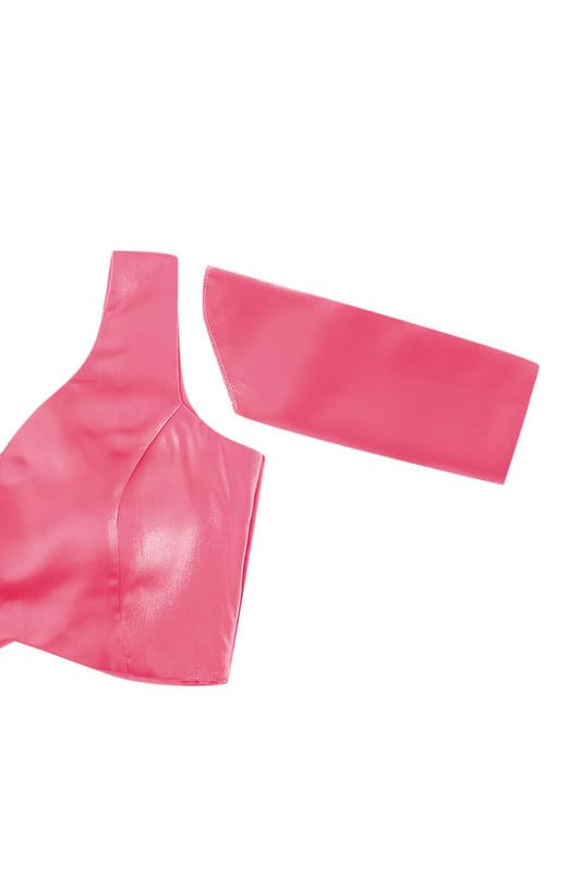 Soch Womens Fuchsia V-Neck Princess Line Tissue Padded Blouse