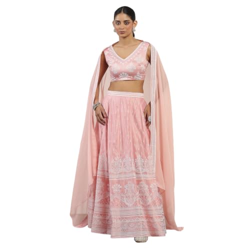 Rangriti Polyester Printed Kalidar Festive Top With Skirt And Dupatta