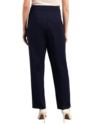 VERO MODA Womens Straight Fit Pants Dark Navy