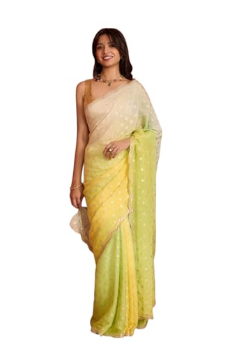 Taneira Women Light Green Viscose Woven Saree with Unstitched Blouse Piece (SAPP02AC4856-Light Green)